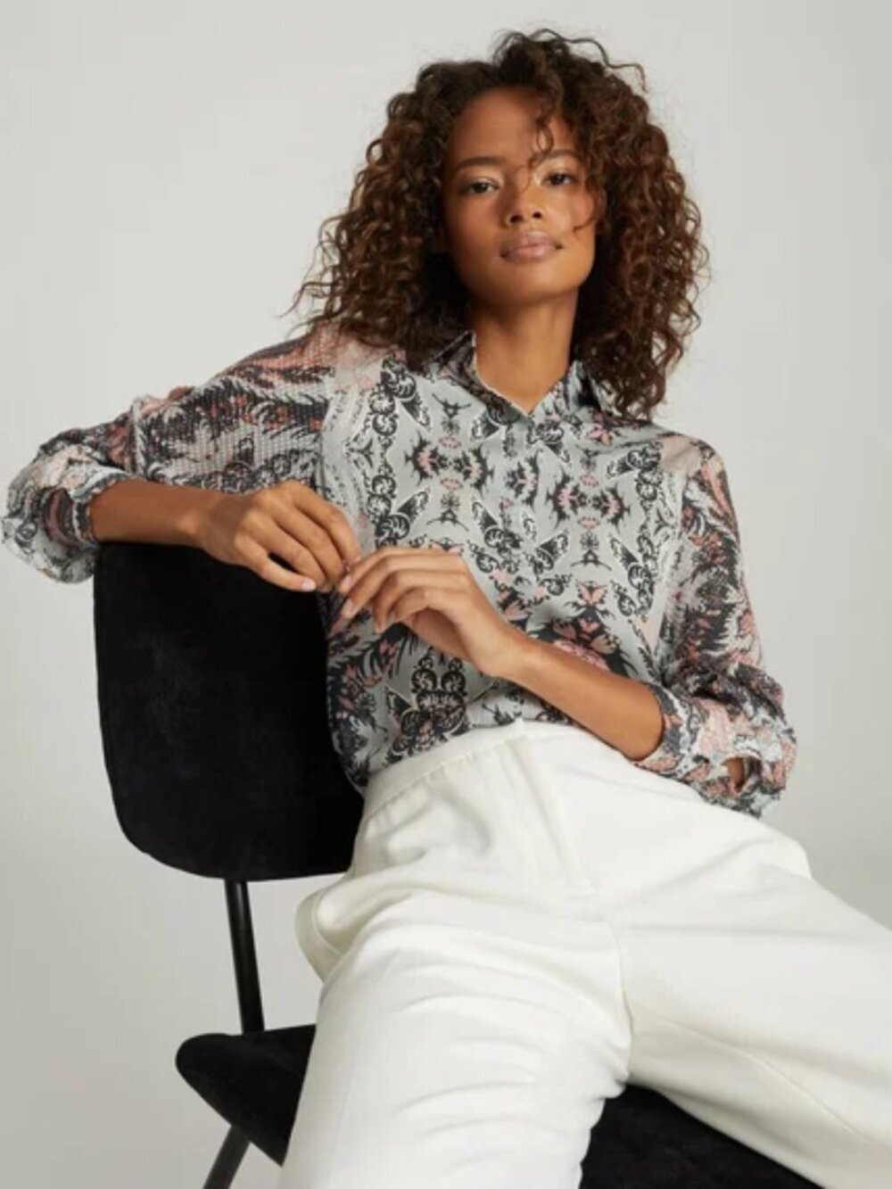 REISS Emmy Paisley Printed Shirt US4 NWOT